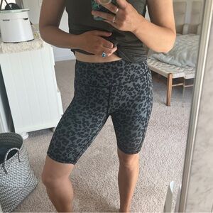 Kiava dark leopard 8 inch biker shorts with pockets